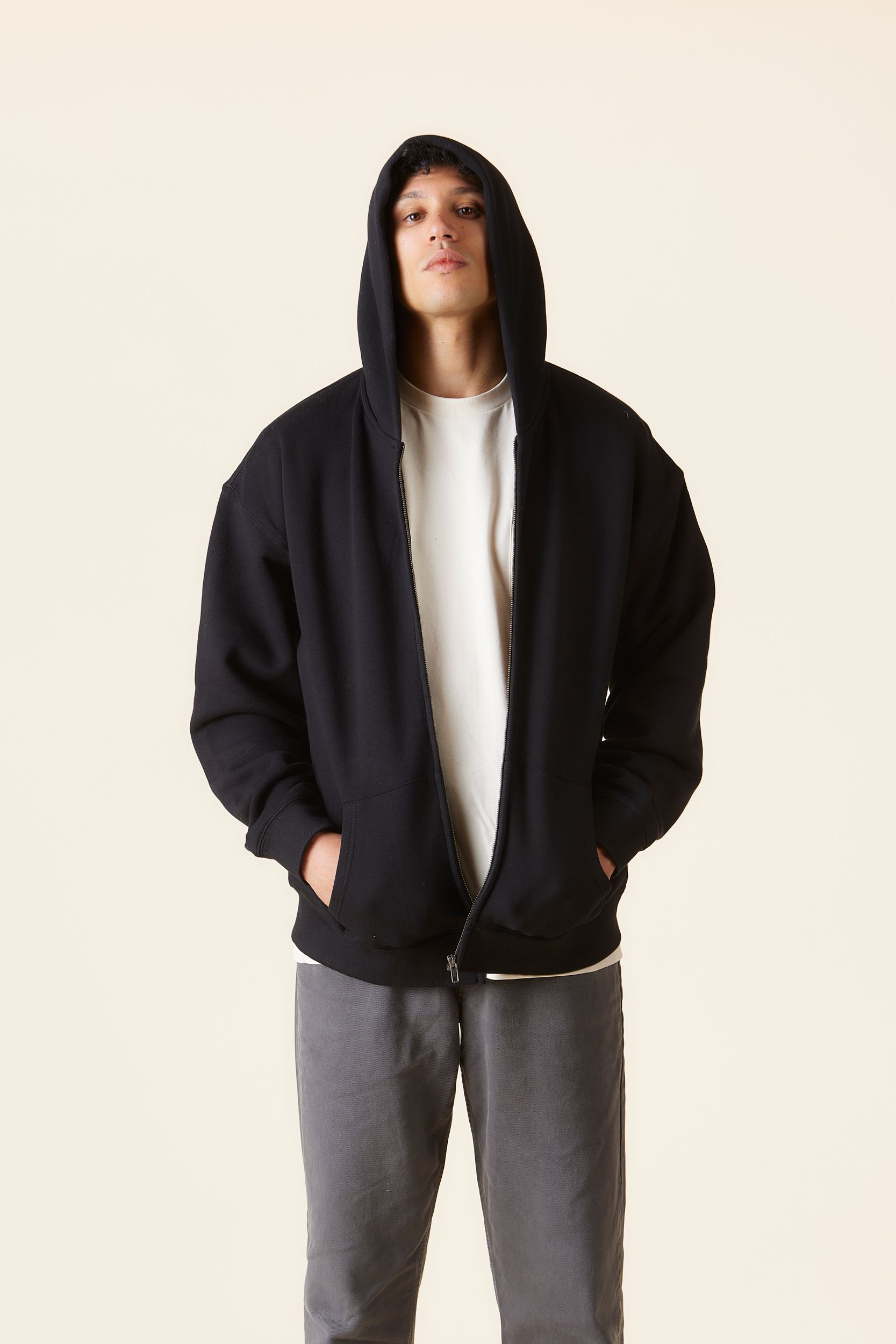 AS COLOUR ZIP HOODIE BLACK -2.jpg