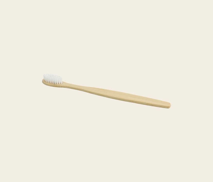 Flat bamboo toothbrush
