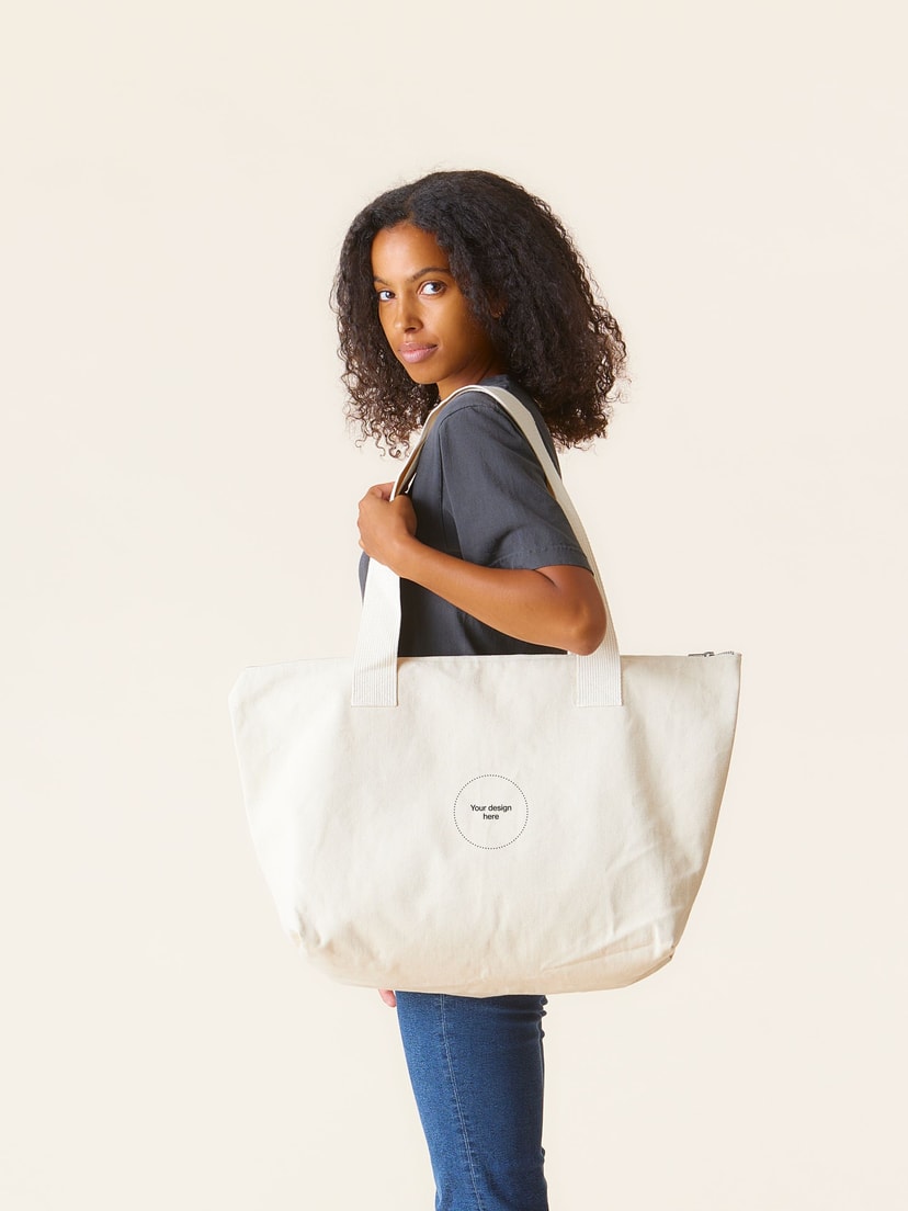 LA Apparel heavy zip tote
