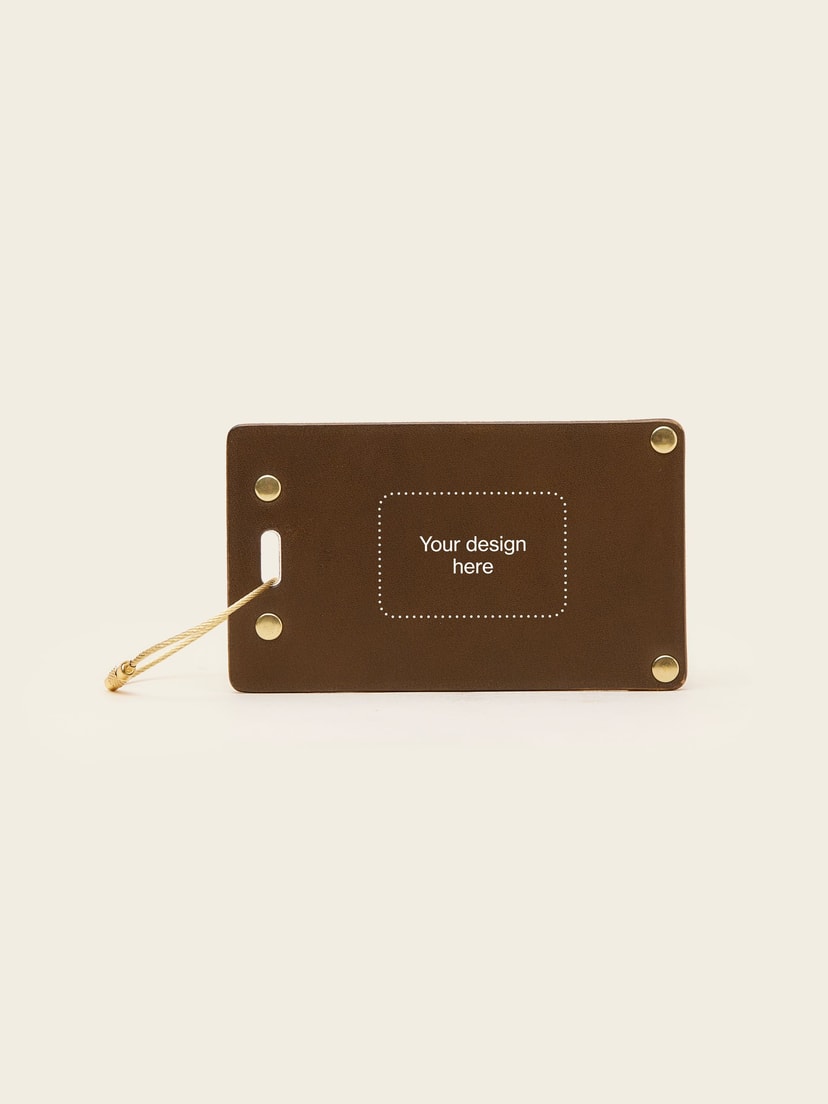 Leather luggage tag