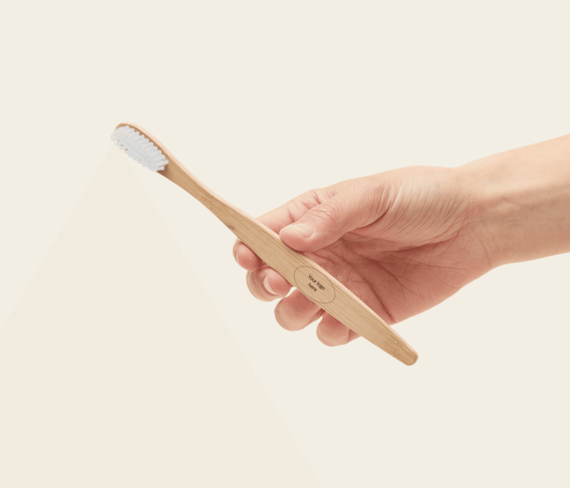 Flat bamboo toothbrush